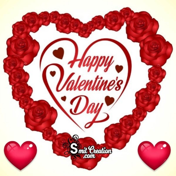 Happy Valentine Day Roses Heart Card