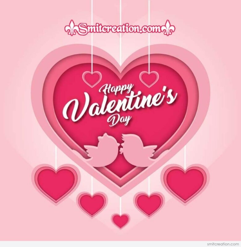 Happy Valentines Day Love Birds Card - SmitCreation.com