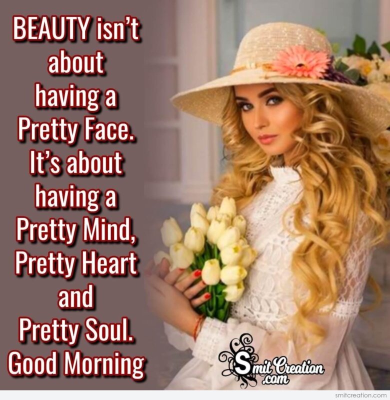 Good Morning Quote On Pretty Woman - SmitCreation.com