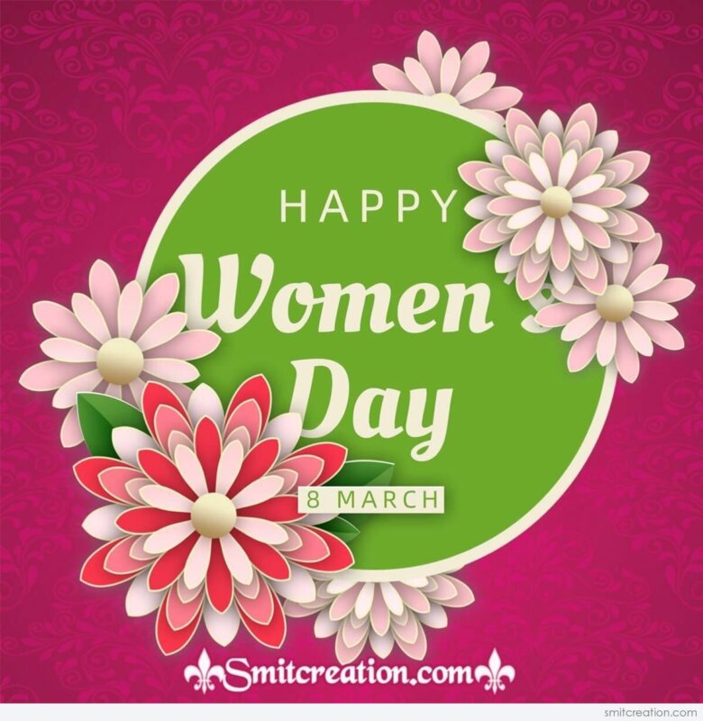 Happy Women's Day Floral Card - SmitCreation.com