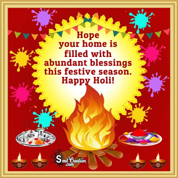 Happy Holi Blessings Card