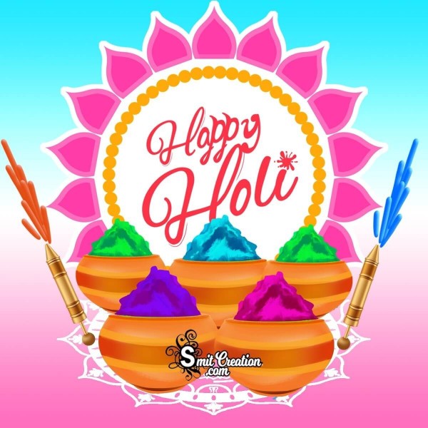 Happy Holi Colourful Card