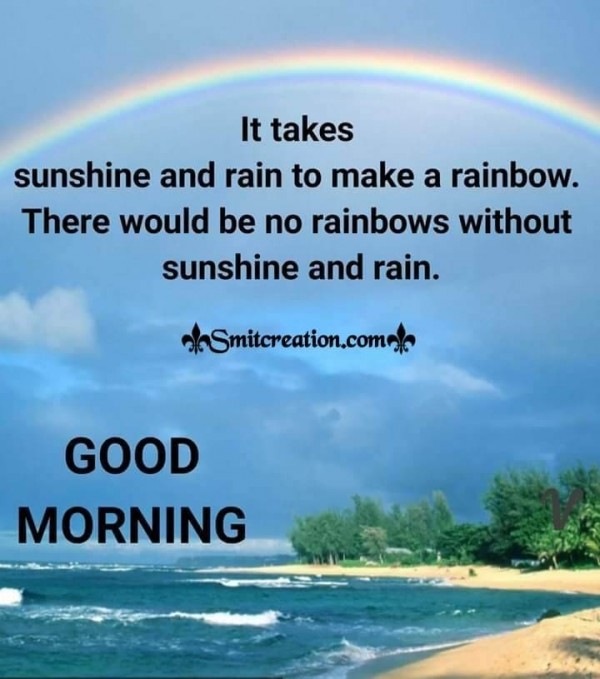 Good Morning Quote On Rainbow