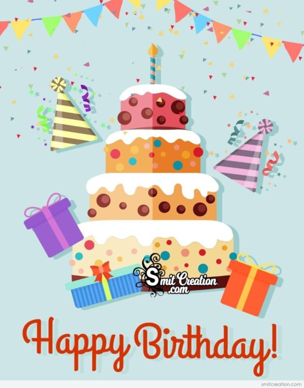Happy Birthday Cake Greeting - SmitCreation.com