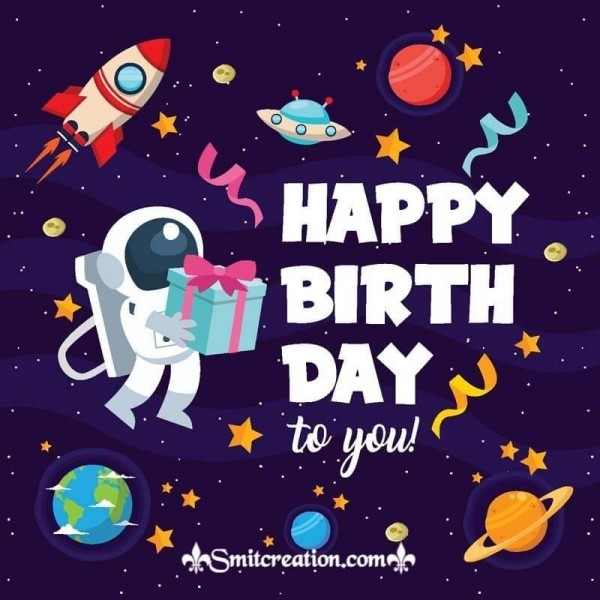 Happy Birthday Space Card