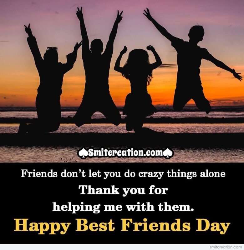 Happy Best Friends Day Thank You Image - SmitCreation.com