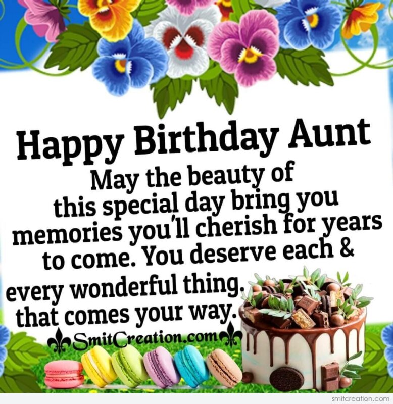 Happy Birthday Wonderful Wishes For Aunt - SmitCreation.com