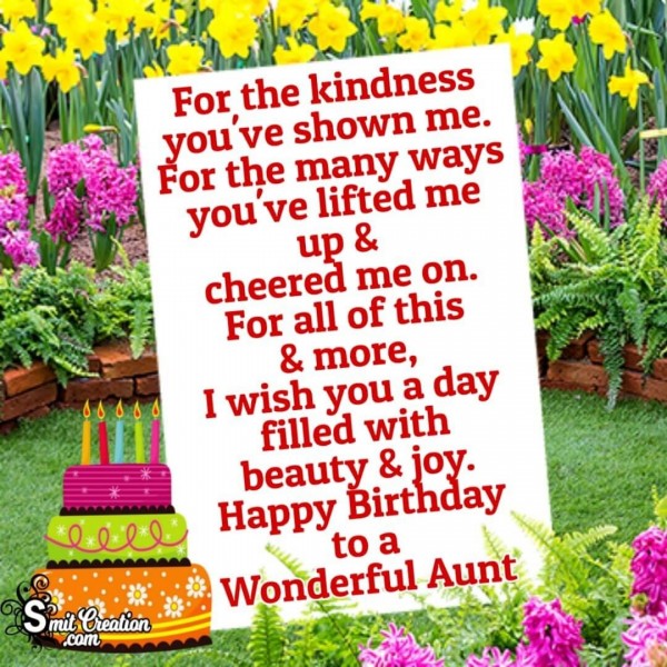 Happy Birthday To Wonderful Aunt