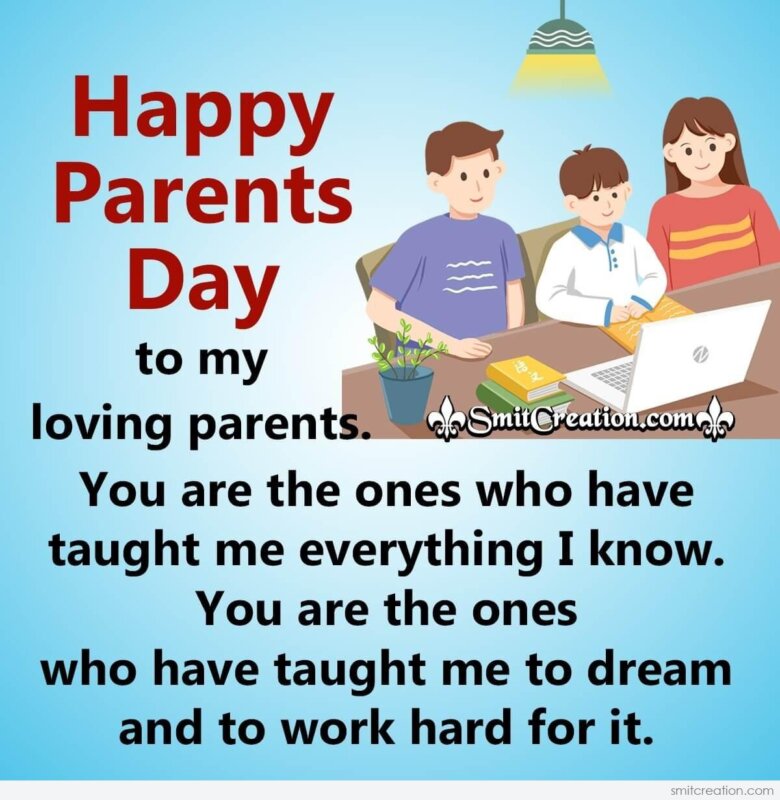 Happy Parents Day To My Loving Parents - SmitCreation.com
