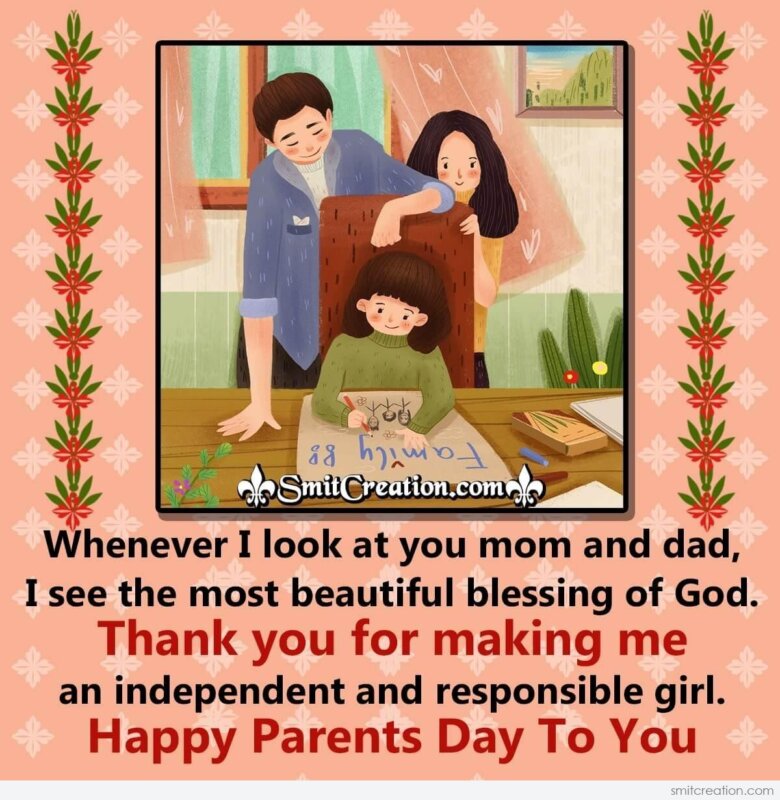 Happy Parents Day Image From Daughter To Parents - SmitCreation.com