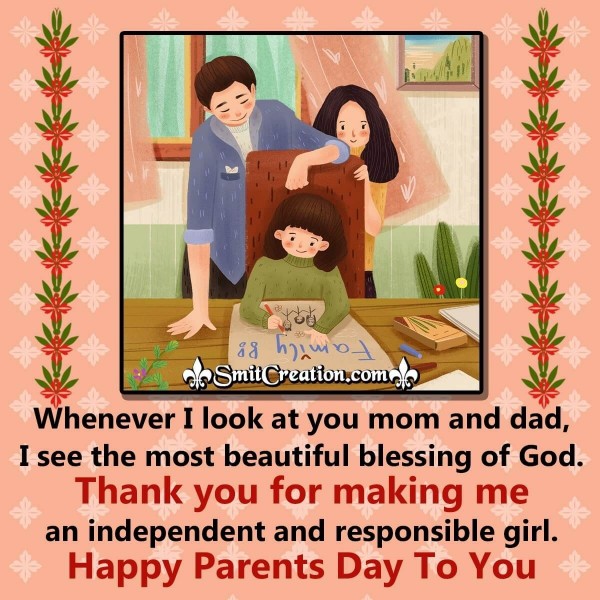 Happy Parents Day  Image From Daughter To Parents