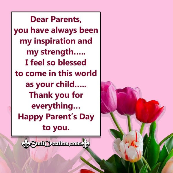 Happy Parent’s Day Thank You Message Image