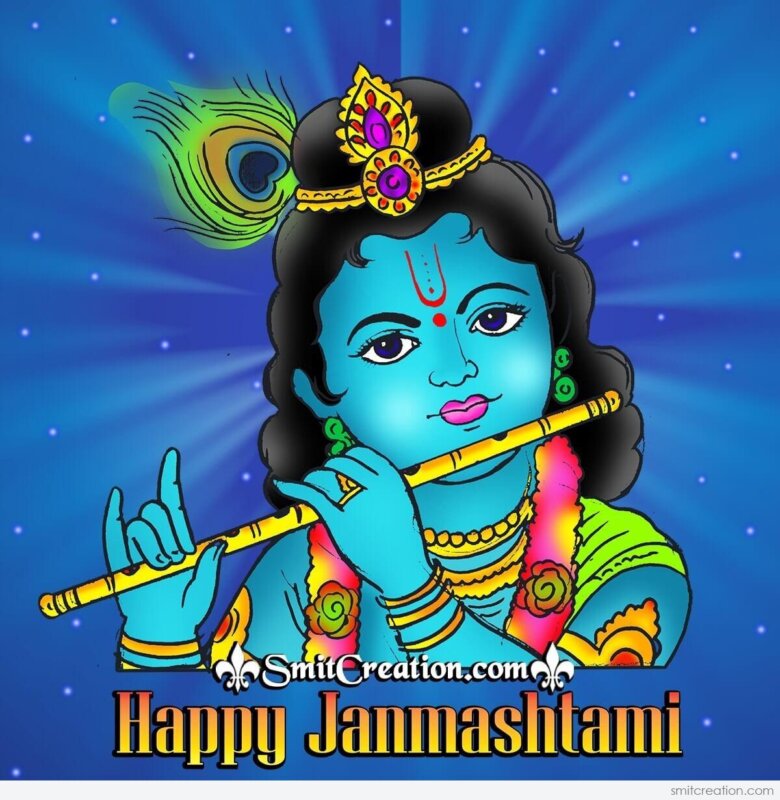 Happy Janmashtami Cute Krishna Picture - SmitCreation.com