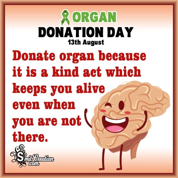 World Organ Donation Day 13 August