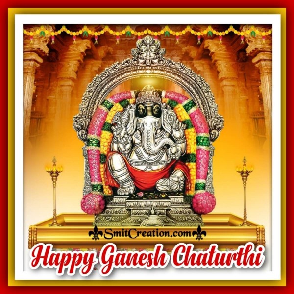 Happy Ganesh Chaturthi Temple Image