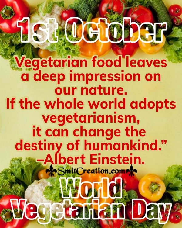 1st October World Vegetarian Day Quote