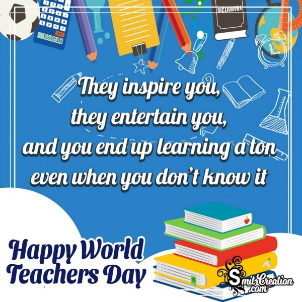 Happy World Teachers Day Inspiring Quote Image