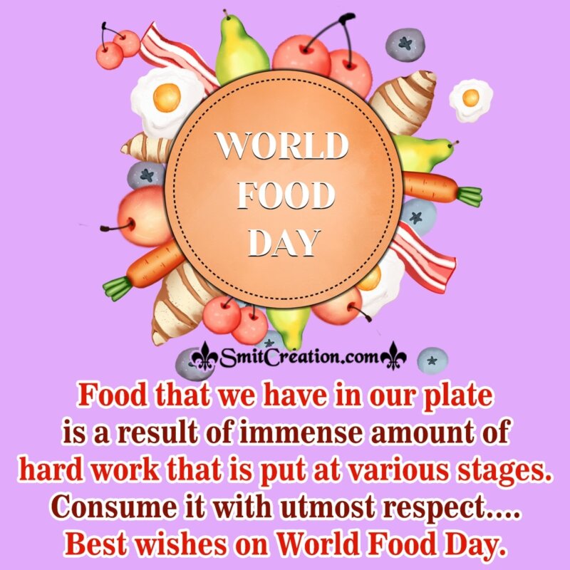 Best Wishes On World Food Day - SmitCreation.com