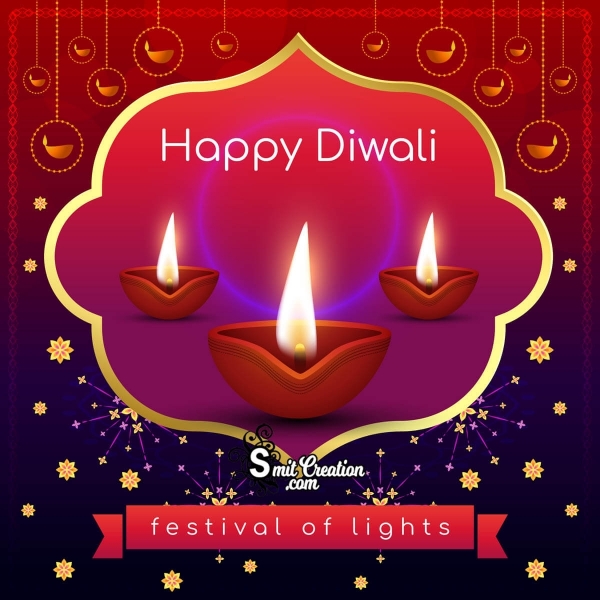 Happy Diwali Three Diyas Image