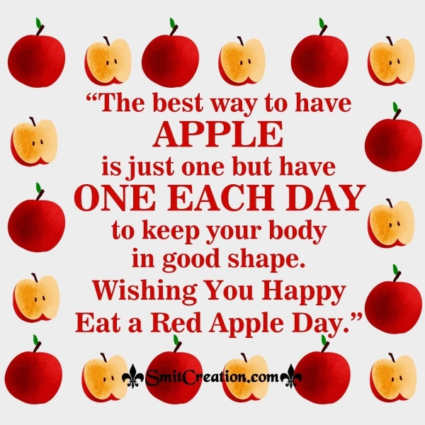 Wishing You Happy Eat A Red Apple Day
