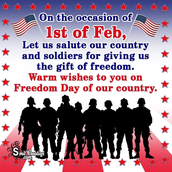 1st of Feb Thank You To Soldiers