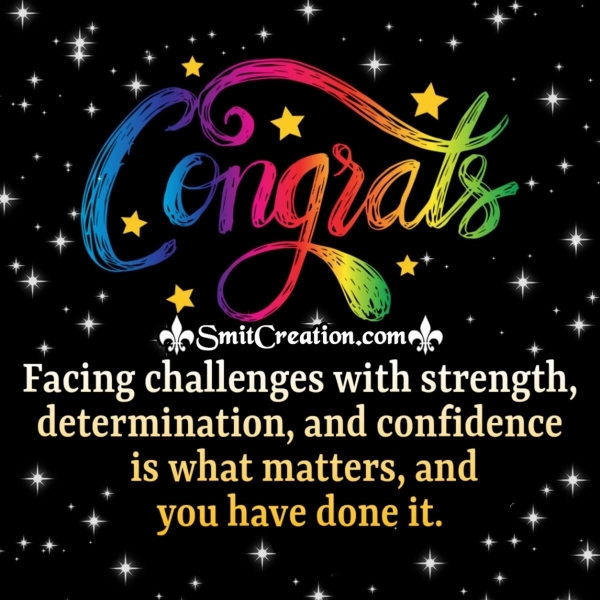 Determination & Confidence – Congratulations Image