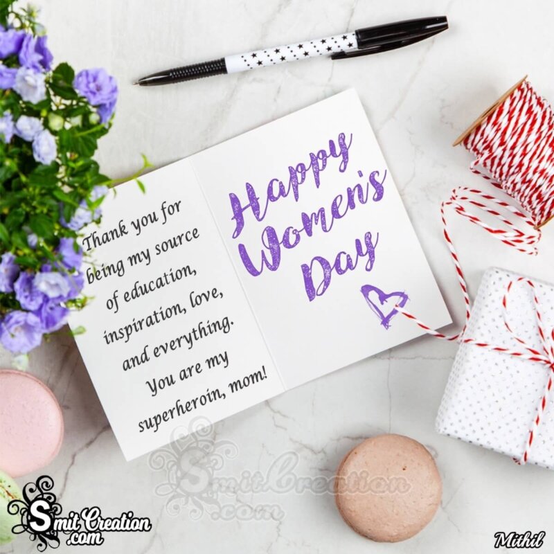 Happy Women's Day Thank You Note For Mother - SmitCreation.com