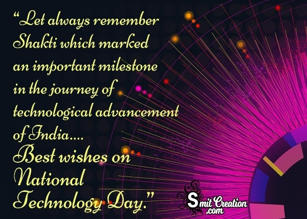 Best Wishes On National Technology Day