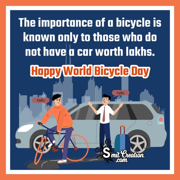 Happy World Bicycle Day Quote In English