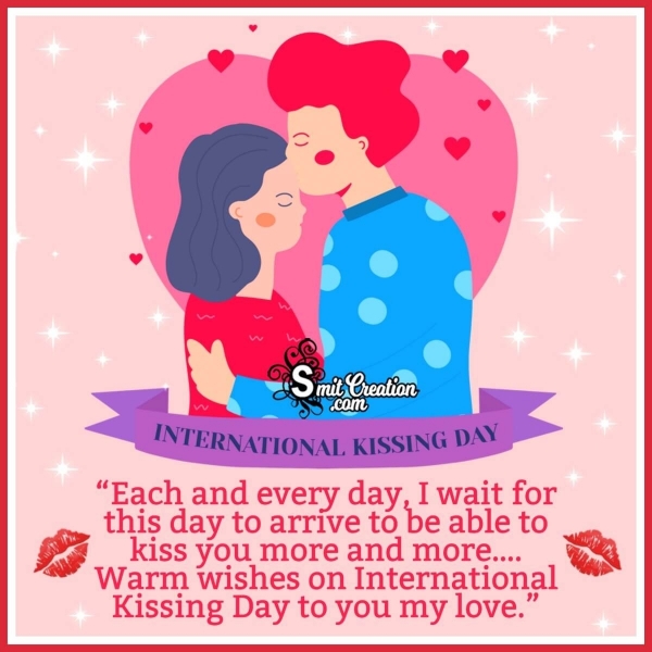 Warm Wishes On International Kissing Day Image