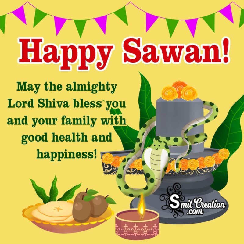 Happy Savan Blessings For Family - SmitCreation.com