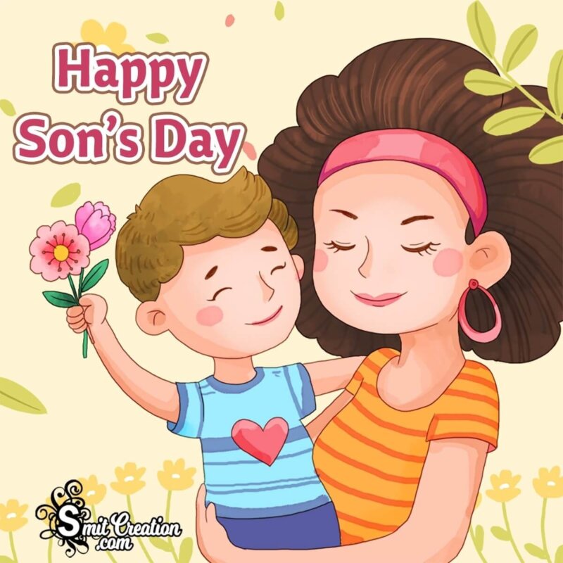 Happy Son's Day Son With Mother - SmitCreation.com