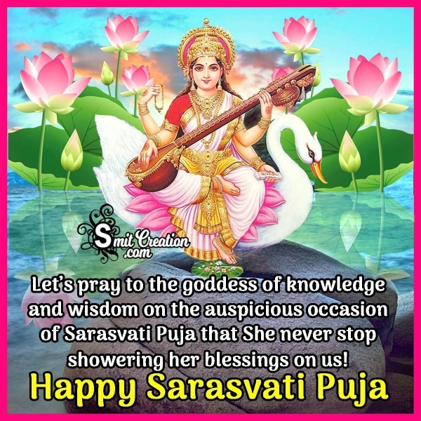 Happy Sarasvati Puja Status Image