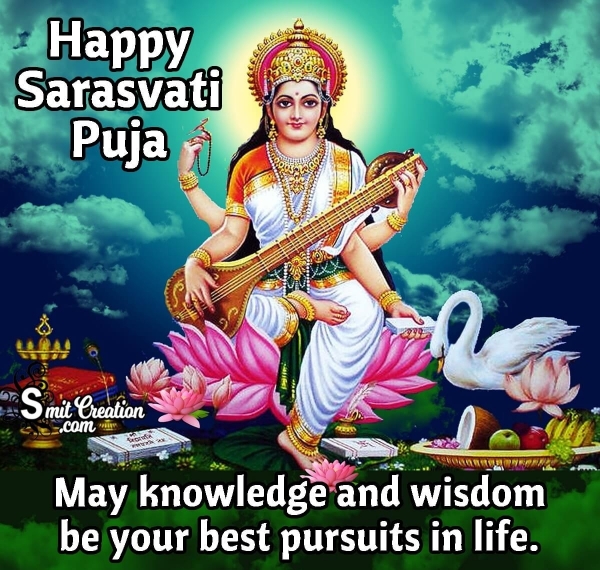 Happy Sarasvati Puja Wish Image