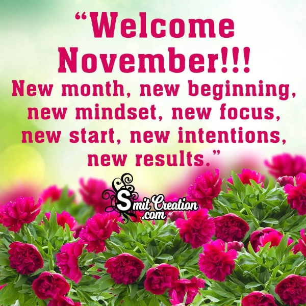 Welcome November Quote In English