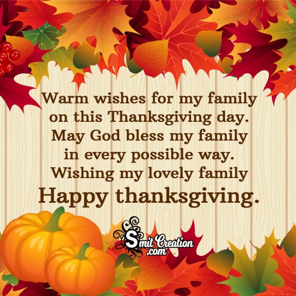Thanksgiving Wishes for Family
