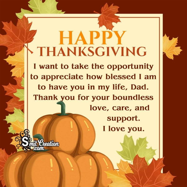 Thanksgiving Wishes for Father