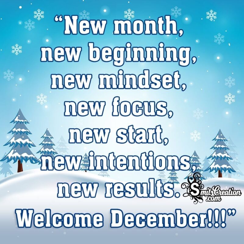 Welcome December Quote - SmitCreation.com