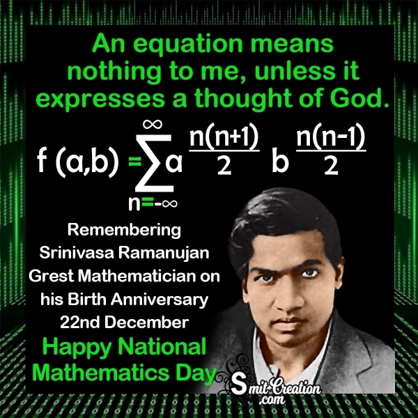Happy National Mathematics Day