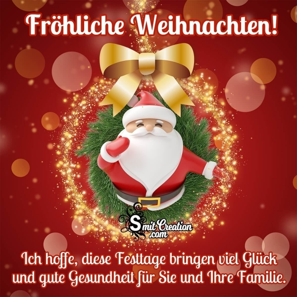 Frohe Weihnachtswünsche für die Familie