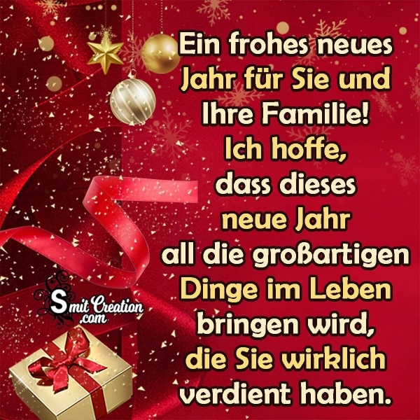 Happy New Year Wish in German