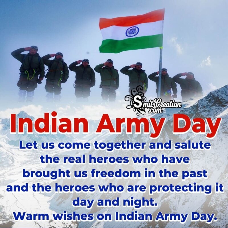 Best Wishes on Indian Army Day - SmitCreation.com