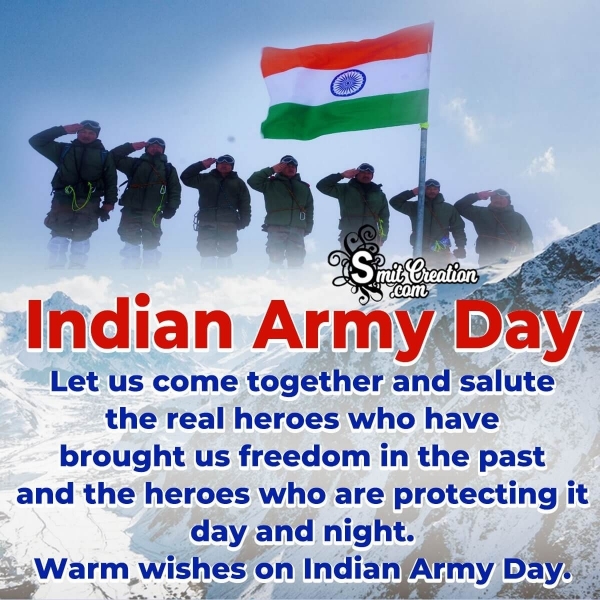 Best Wishes on Indian Army Day