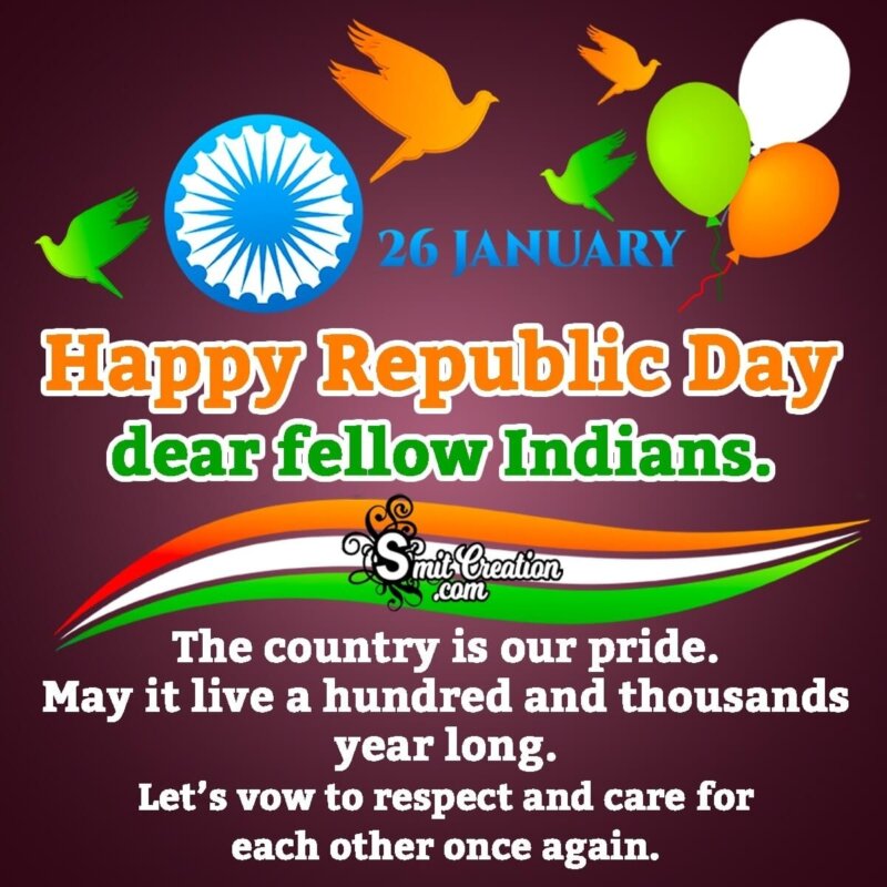 Happy Republic Day To Fellow Indians - SmitCreation.com