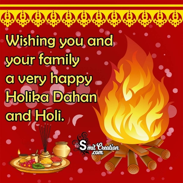 Holika Dahan And Holi Wish Image