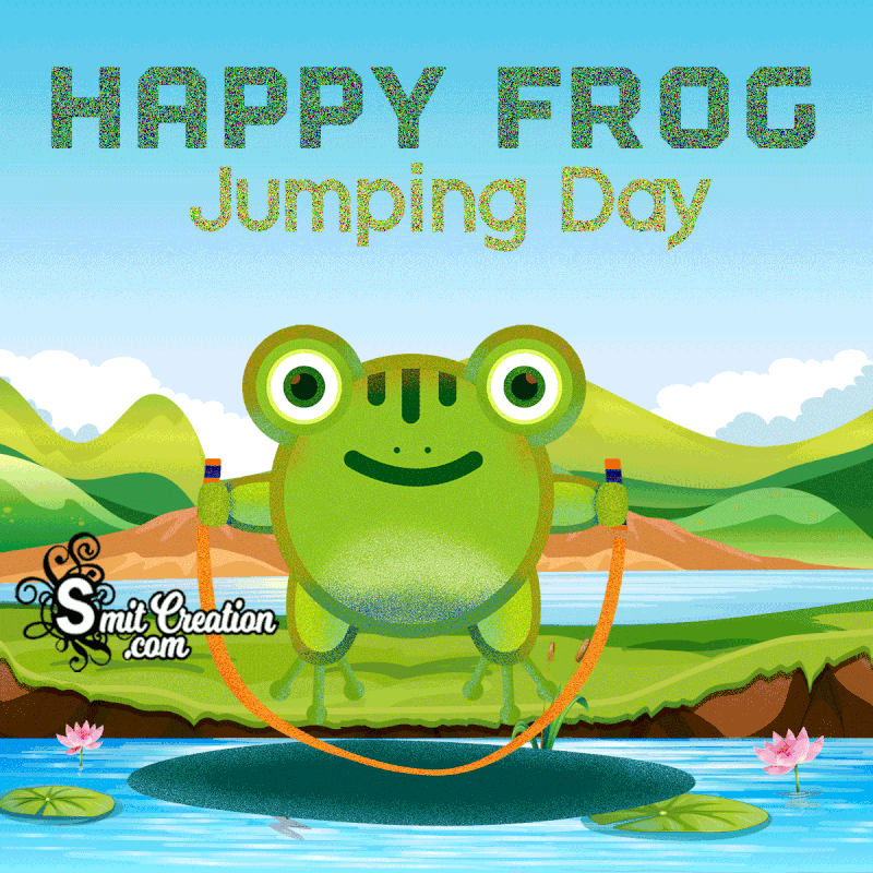 Happy Frog Jumping Day Gif Image
