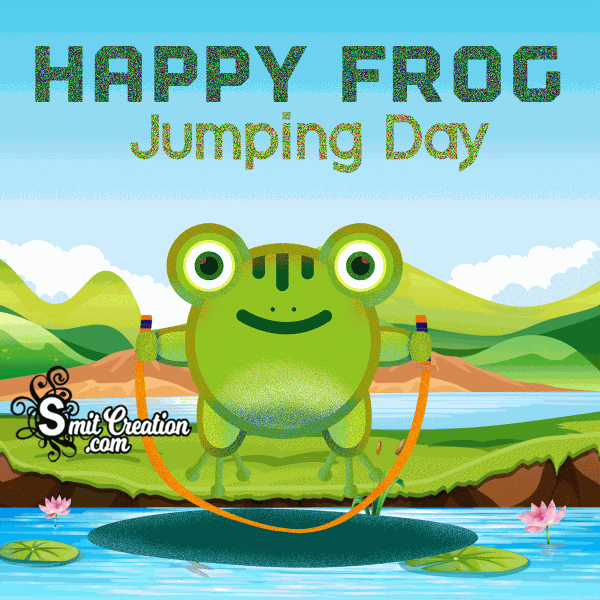 Happy Frog Jumping Day Gif Image