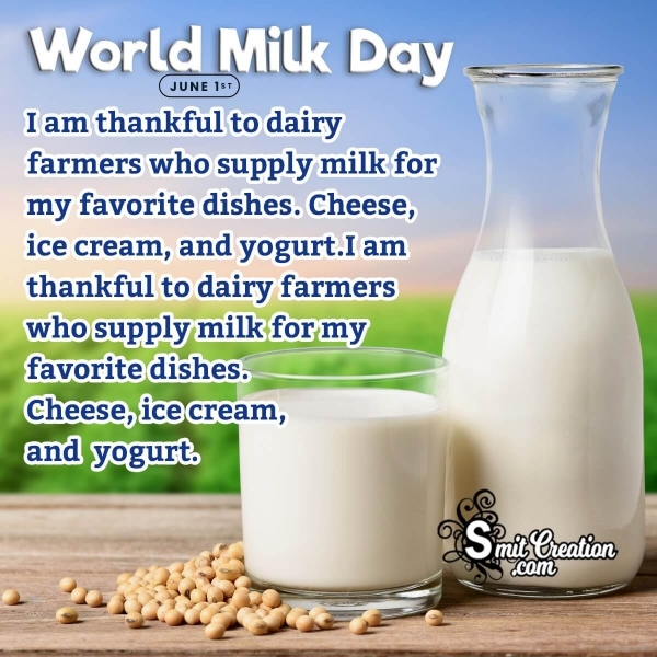 World Milk Day Thankful Message