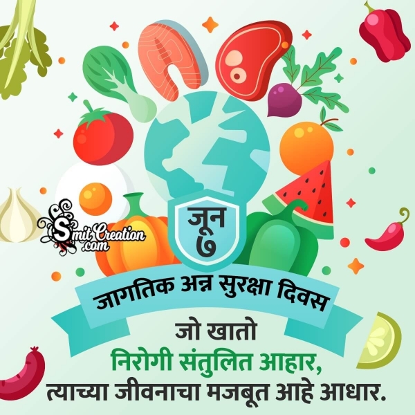 7 June World Food Safety Day Marathi Slogan Image