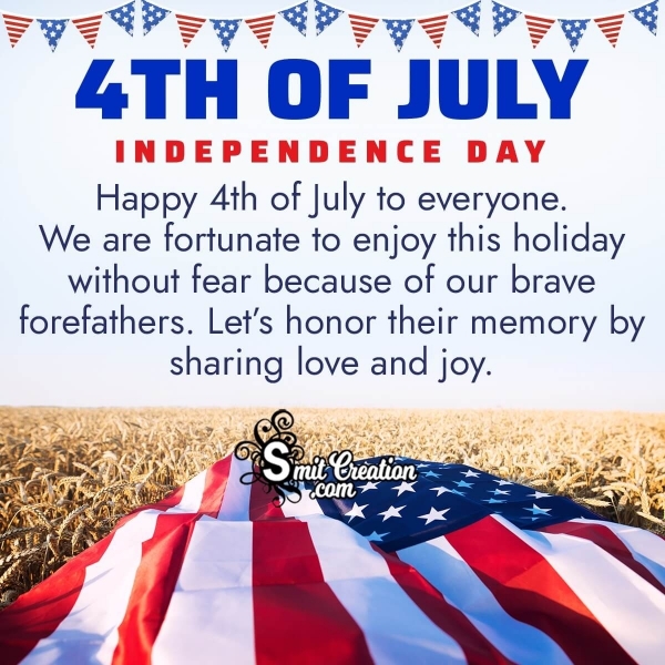 4th of July Message Image